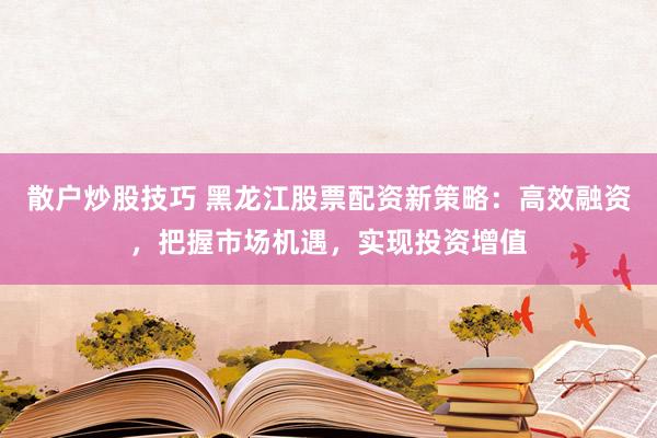 散户炒股技巧 黑龙江股票配资新策略：高效融资，把握市场机遇，实现投资增值