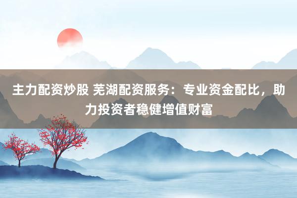 主力配资炒股 芜湖配资服务：专业资金配比，助力投资者稳健增值财富