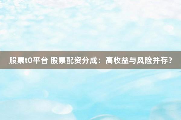 股票t0平台 股票配资分成：高收益与风险并存？