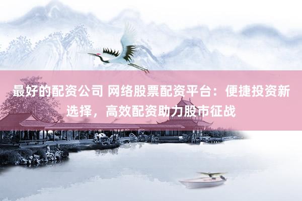 最好的配资公司 网络股票配资平台：便捷投资新选择，高效配资助力股市征战